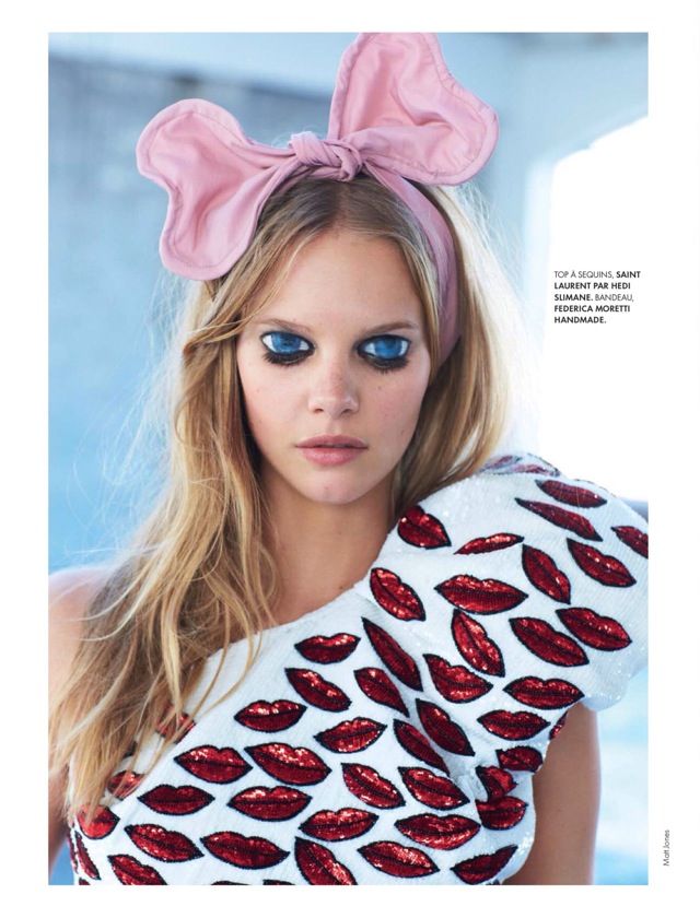 Youth Elle France December 2013 with Saint Laurent top and Federica Moretti handmade headband - saved by Chic n Cheap Living
