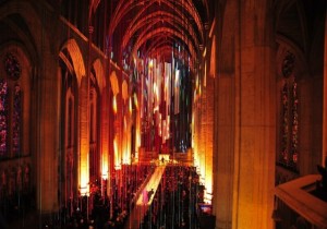 Graced-With-Light-Installation-in-San-Fransisco-Cathedral-at night on Fubiz - saved by Chic n Cheap Living