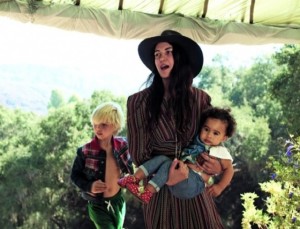 Friends Marie Claire Italy January 2014 - friend in hat with kids - saved by Chic n Cheap Living