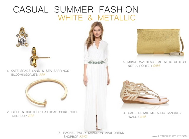 White and metallic casual summer fashion
