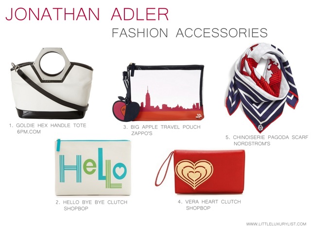 Jonathan Adler fashion accessories by little luxury list