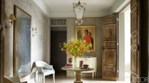 NYC Tina and Jeffrey Bolton Townhouse gray room by John Saladino on Elle Decor - saved by Chic n Cheap Living