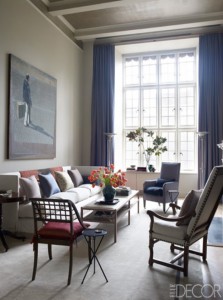 NYC Tina and Jeffrey Bolton Townhouse living room by John Saladino on Elle Decor - saved by Chic n Cheap Living