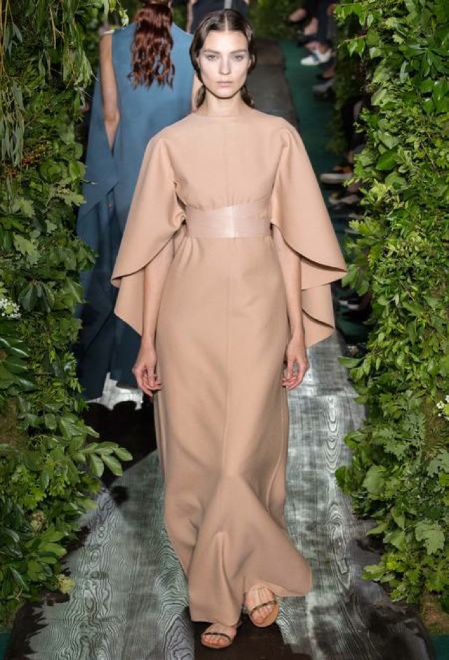 Valentino Fall 2014 beige gown with cape