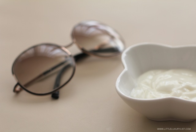 Yogurt coconut sunburn relief cream side view by little luxury list