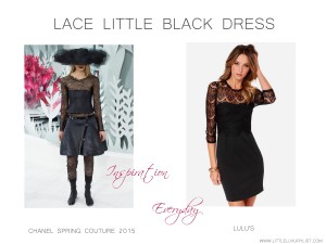 Lace little black dress Chanel Couture 2015 inspiration