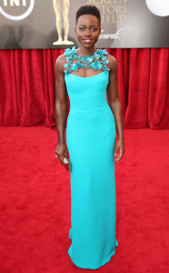 Aqua Lupita-Nyongo in Gucci at 2014 SAG Awards - saved by little luxury list