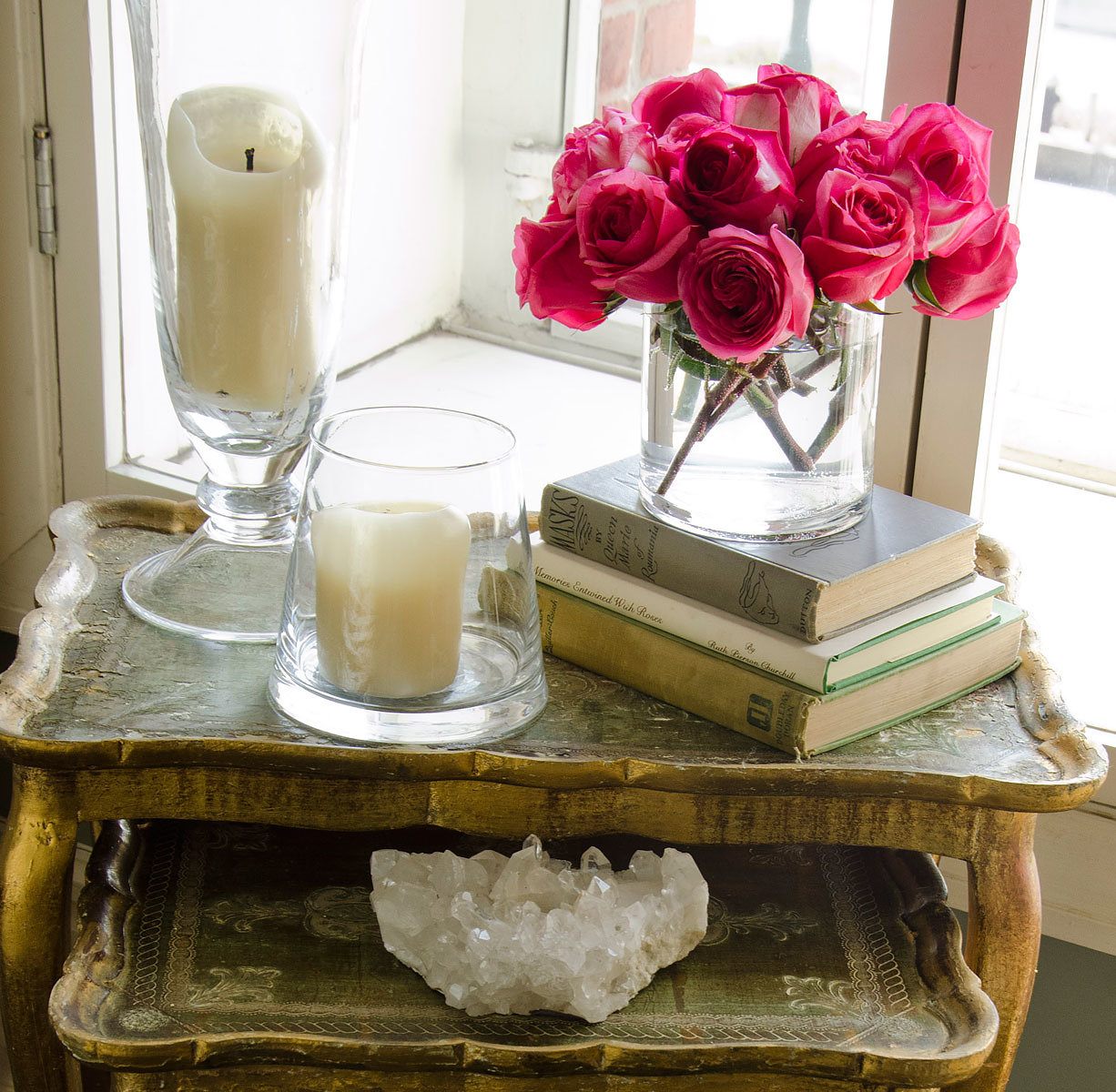 Erin Fetherston roses on table Tribeca home in Vogue