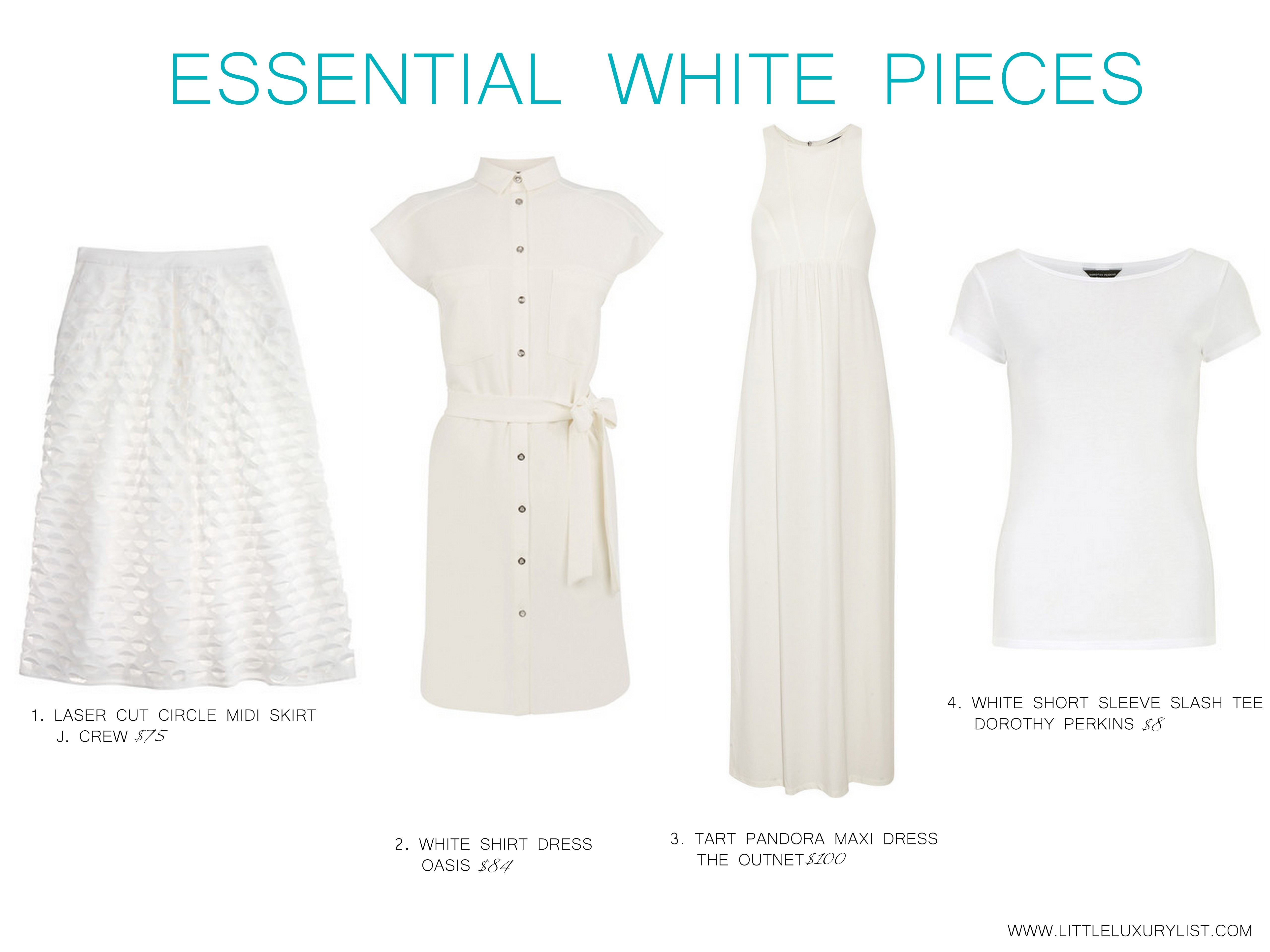 Essential White pieces by little luxury list