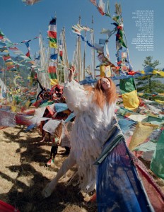 In the Land of Dreamy Dreams Karen Elson Gareth Pugh white gown for UK Vogue May 2015