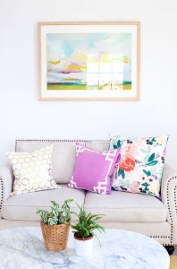 Armelle blog couch with floral cushion