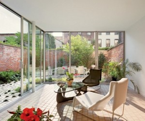 Patio 1840s Brooklyn Townhouse on Architectural Digest
