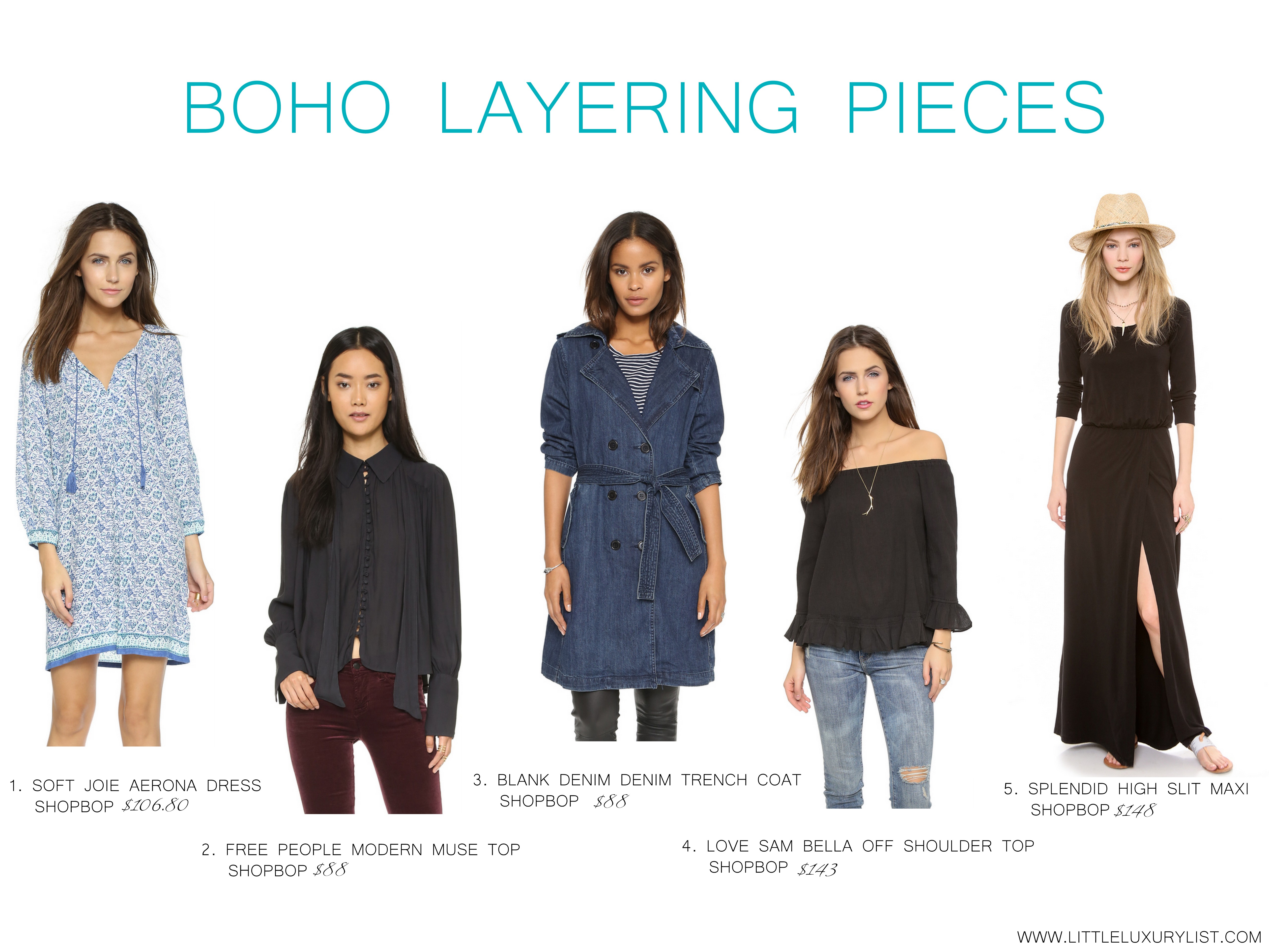 Boho layering pieces by little luxury list