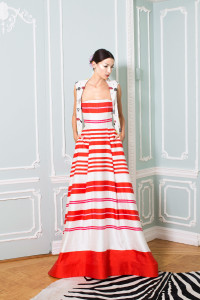 Alice and Olivia striped red and white dress spring 2015 ready to wear