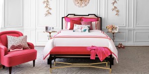 Kate Spade pink and cream bedroom