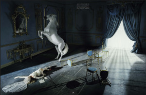 Beauty and the Beast Burberry Prosum Kate Moss Tim Walker for Vogue Italia December 2015
