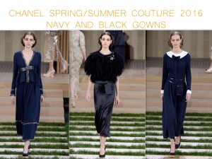 Chanel Spring Summer Couture 2016 navy and black gowns by little luxury list