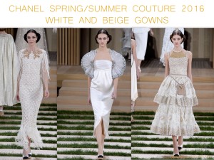 Chanel Spring Summer Couture 2016 white and beige gowns by little luxury list
