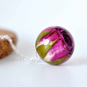 resity-rose in ball necklace