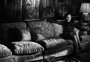 Jodie Foster on sofa in Interview Magazine March 2016 shot by Mikael Jansson