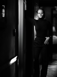 Jodie Foster reflection in Interview Magazine March 2016 shot by Mikael Jansson