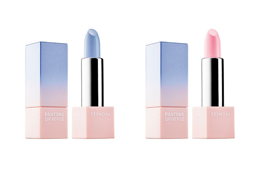 Sephora + Pantone Universe Rose Quartz and Serenity lipsticks