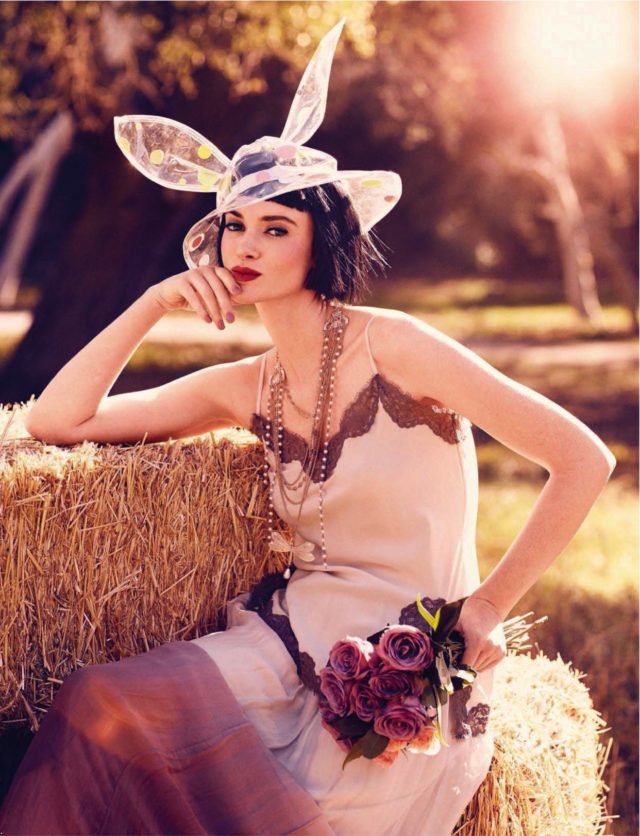 Rachel Alexander by Chris Craymer Glamour Italia April 2016 bunny ear hat