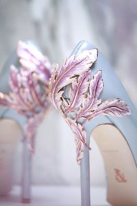 Ralph & Russo spring 2016 rose quartz and serenity pink and blue shoes