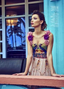 Carola Remer for Cosmopolitan US June 2016 by James Macari Gucci dress
