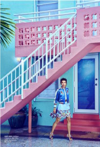 Carola Remer for Cosmopolitan US June 2016 by James Macari Hilfiger outfit