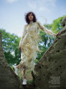 Allana Arrington in Harper's Bazaar UK October 2016 Erdem dress
