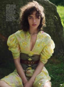 Allana Arrington in Harper's Bazaar UK October 2016 Prada yellow dress