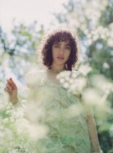 Allana Arrington in Harper's Bazaar UK October 2016 white lace dress