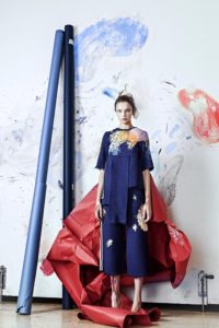 Paint Splotch Embroidered Clothing by Olya Glagoleva and Lisa Smirnova blue outfit