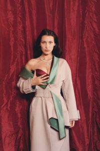 Bella Hadid for W Magazine October 2016 pink coat photography by Venetia Scott