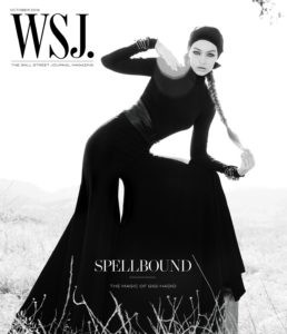 Gigi Hadid for WSJ Magazine October 2016 wearing wide leg pants Photography by Inez-Vinoodh