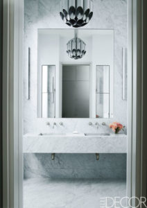 the best white bathrooms Soho example on Elle Decor