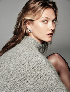 Karlie Kloss for Vogue Mexico October 2016 by Chris Colls profile in gray sweater