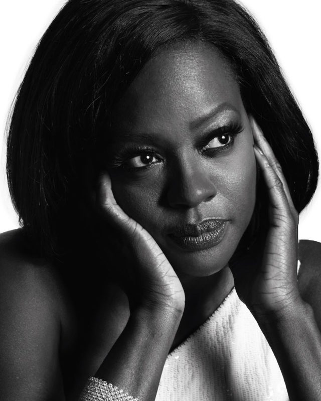 Black and white photos of stars at the Golden Globes by Mert and Marcus - Viola Davis