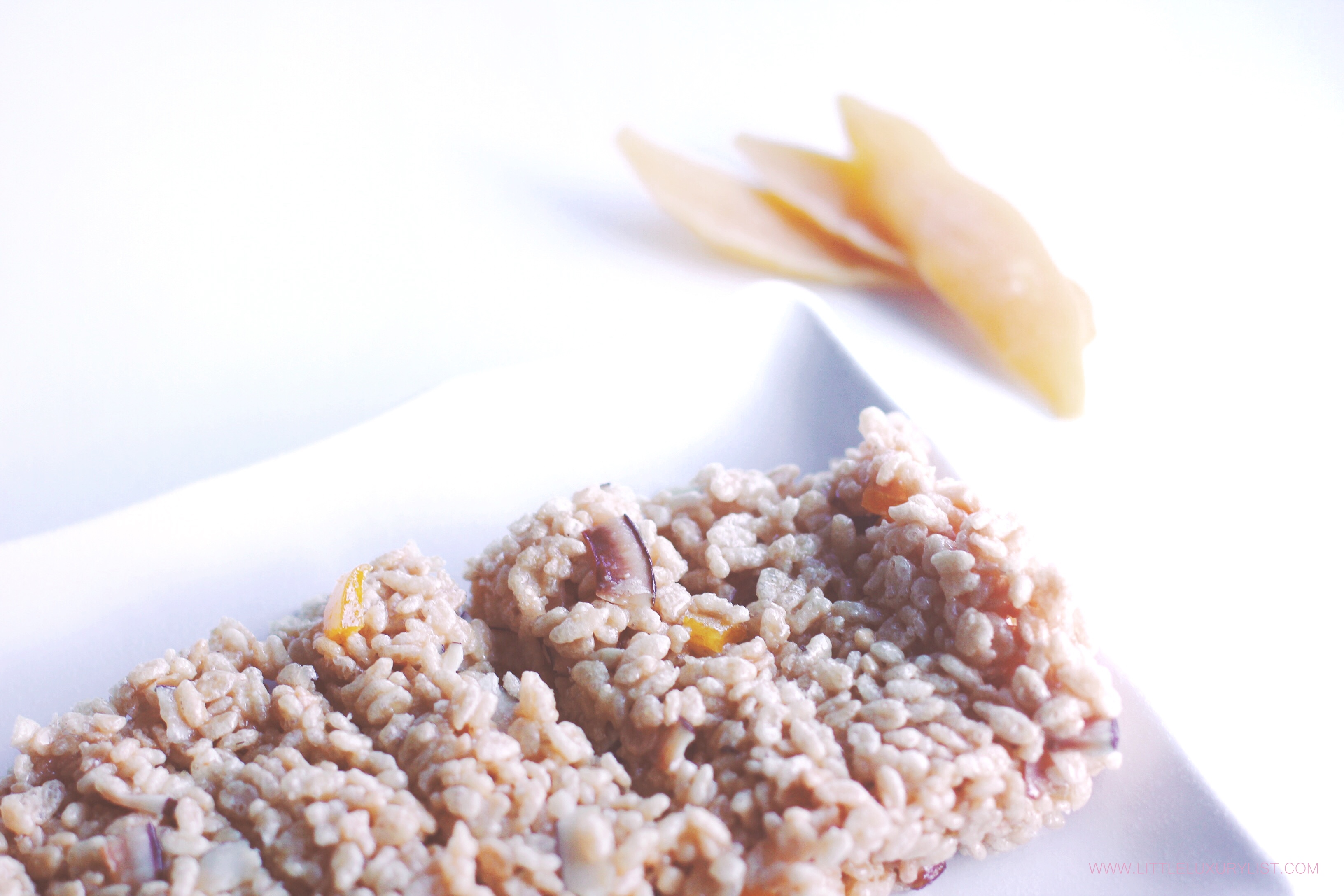 Healthy Tropical Rice Krispies Treats closeup