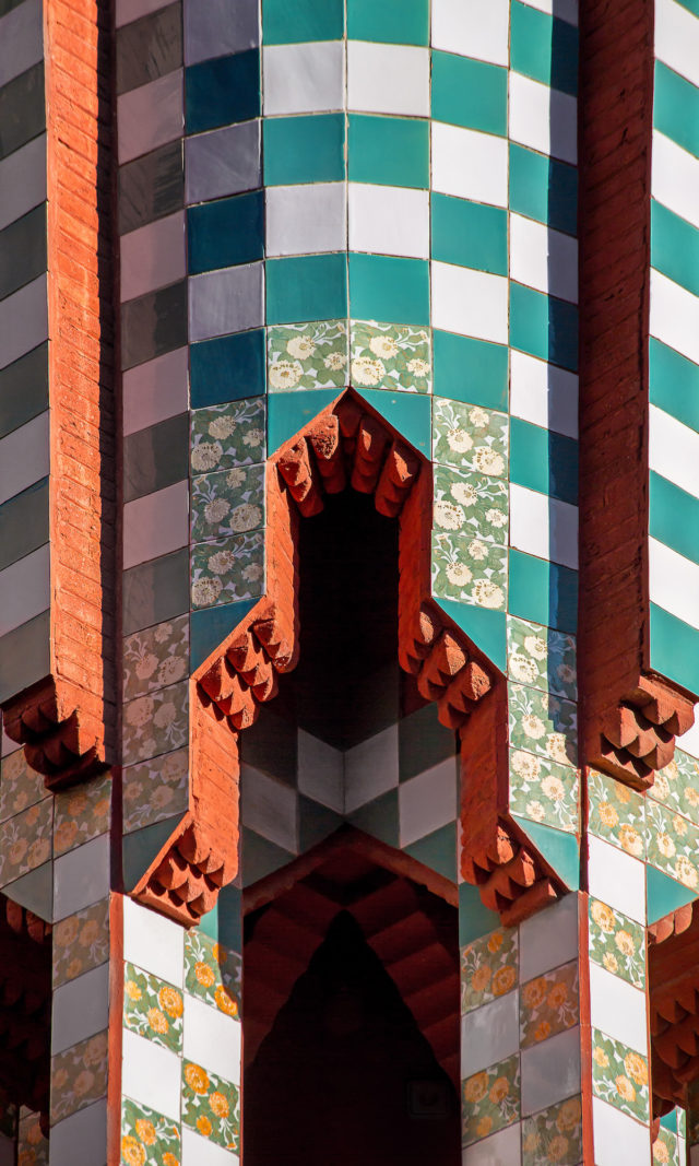 Gaudi home in Barcelona - Casa Vicens tower detail
