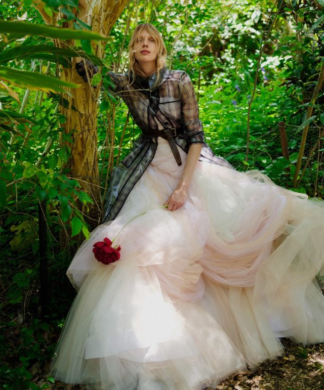 Annely Bouma in Marie Claire Australia April 2018 - peach tulle dress