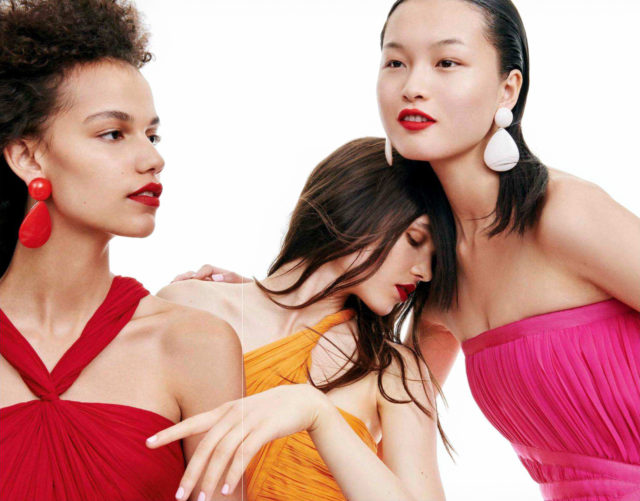 Dias de fiesta in Vogue España July 2018 - red, mustard, pink dresses