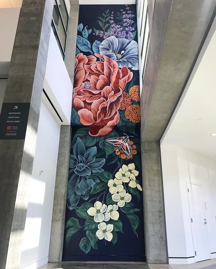 Grand Floral Murals by Ouizi - lobby