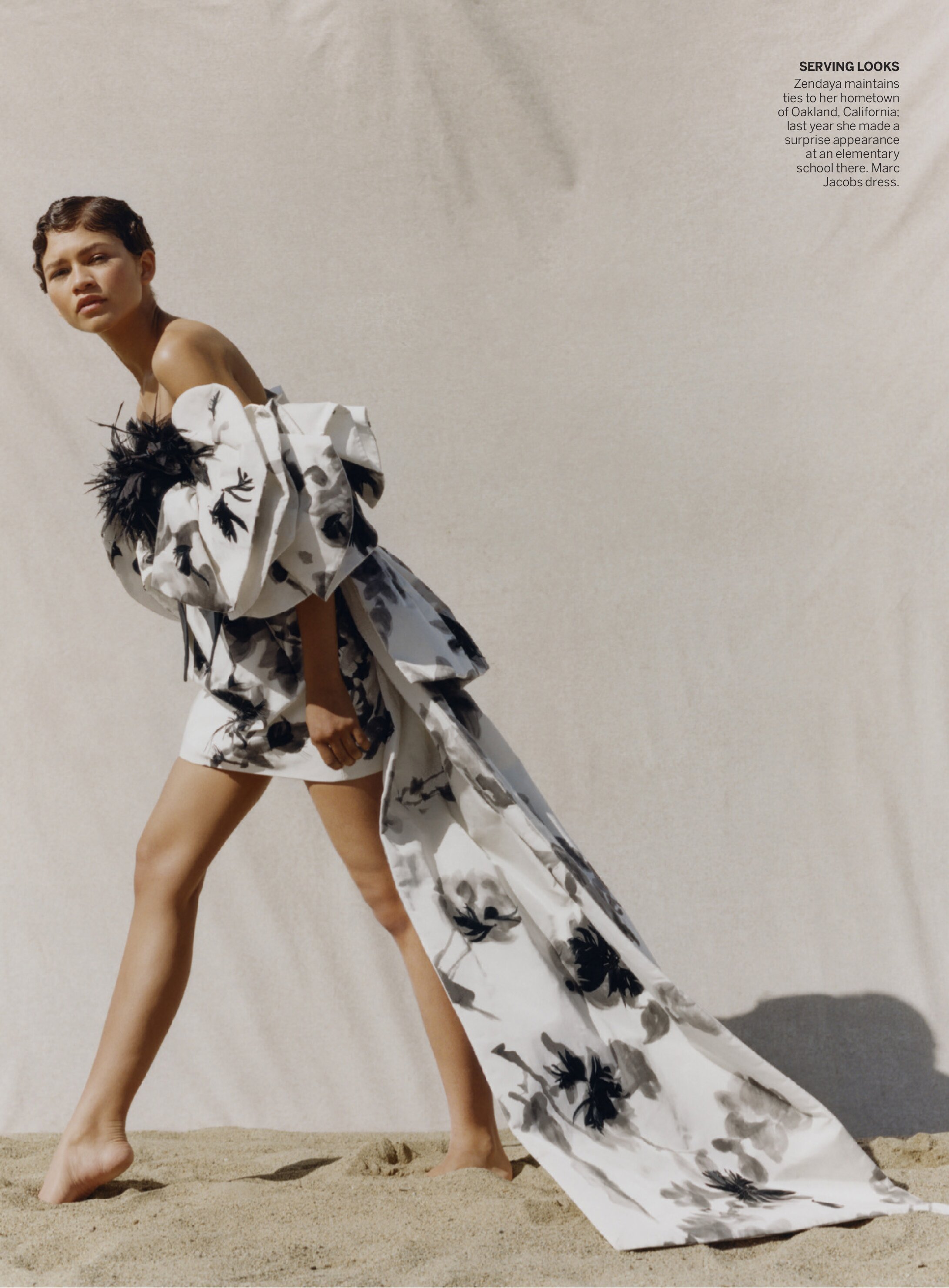 Zendaya for US Vogue June 2019 - black and white gown